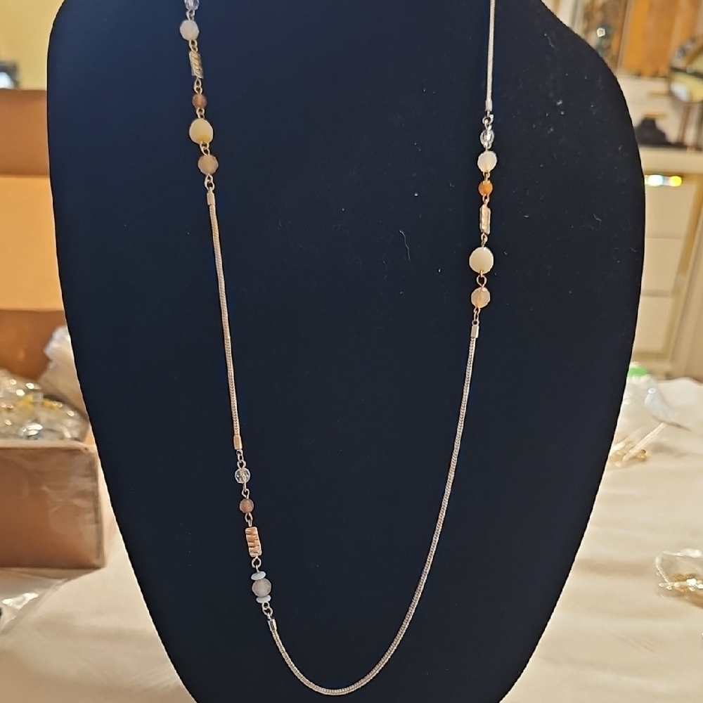 Ann Taylor LOFT Everyday Minimalist Goldtone Beaded Necklace